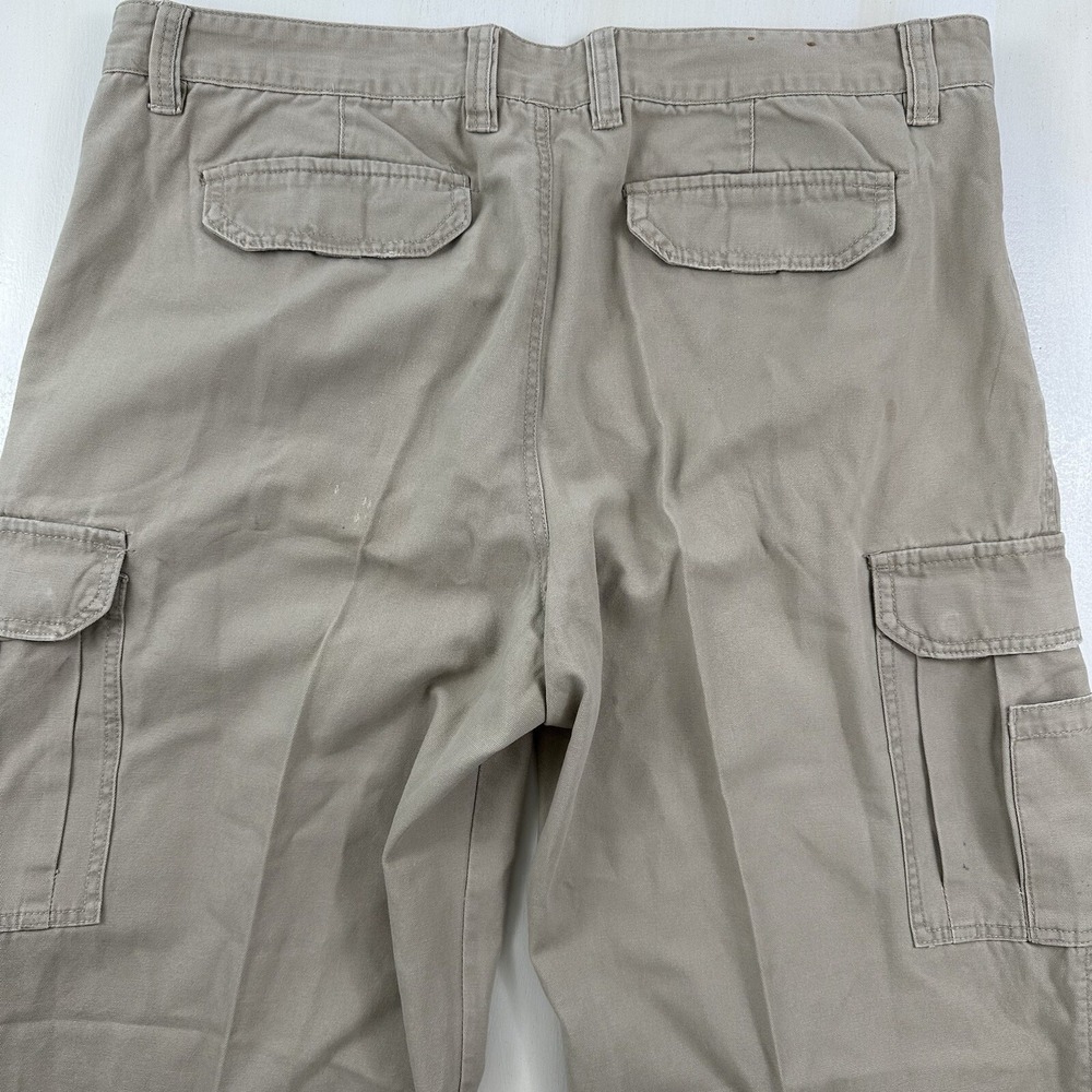 Vintage Plugg canvas Beige Cargo pants Men's 38x32  Pocket Streetwear Y2K Skater